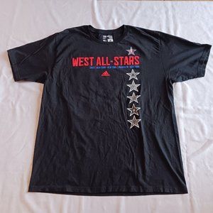 2015 NBA West All Stars Kobe Bryant Stephen Curry Adidas XL T Black Shirt